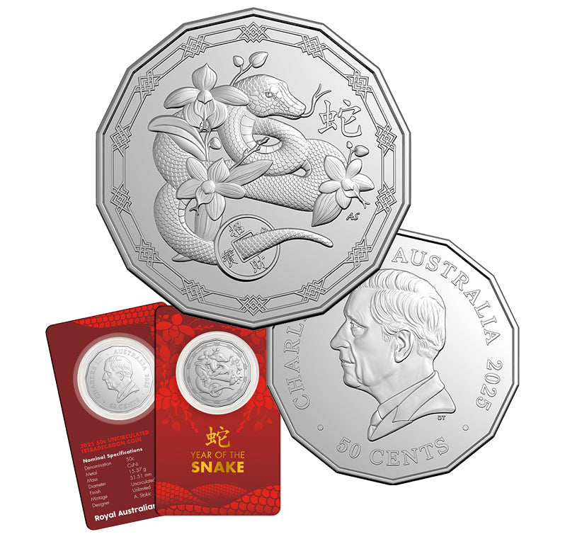 Year of the Snake 2025 50c Uncirculated Tetradecagon Coin