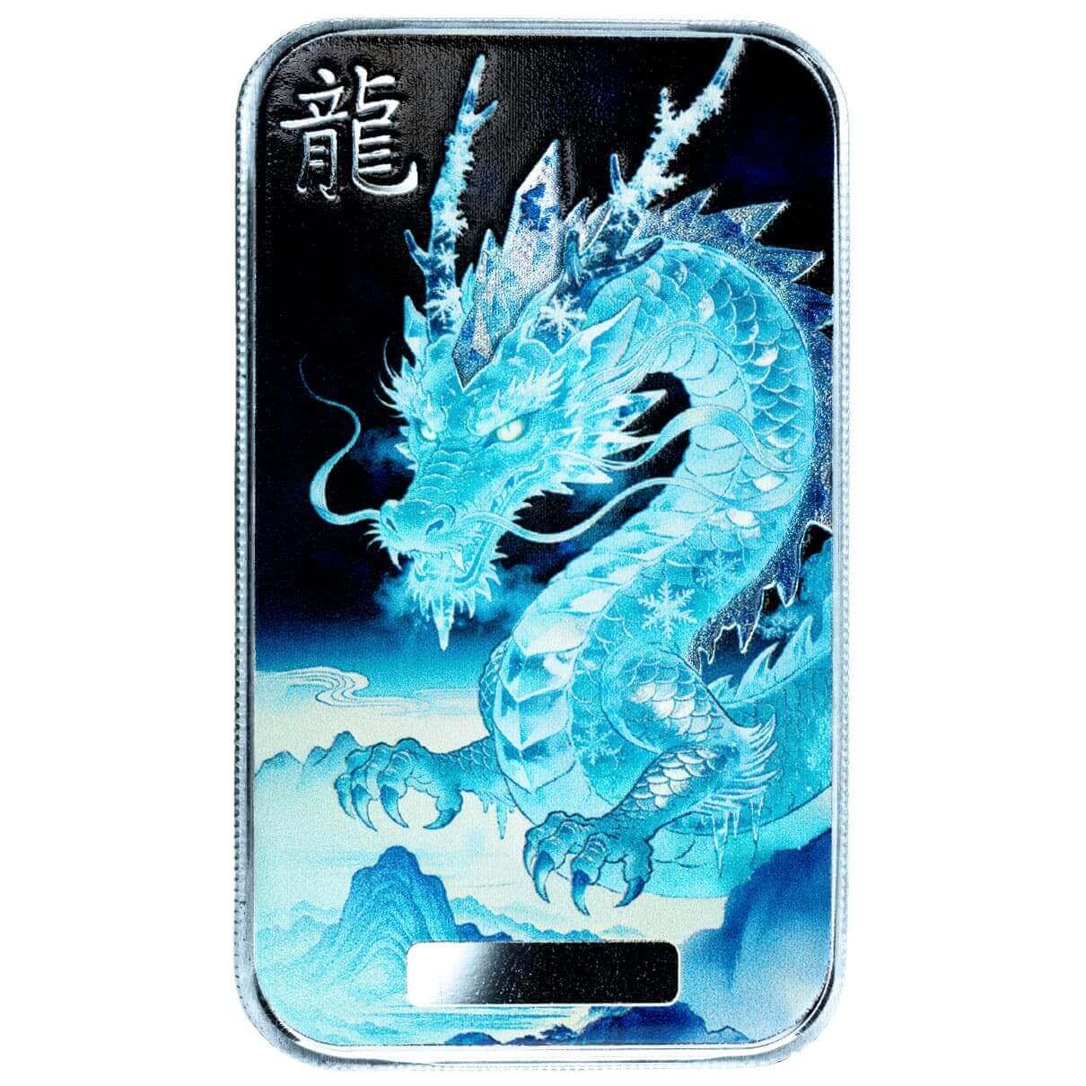 2026 1oz Lucky Dragon Hanshuang Winter Frost Silver Colorized Bar