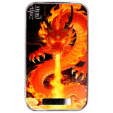 2026 1oz Lucky Dragon Lieyan Blazing Fire Silver Colorized Bar