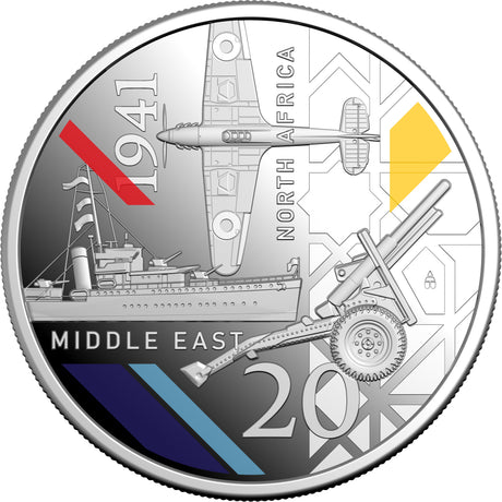 2026 20c 1941 Service Amid Strife Coloured Silver Proof 3 Coin Set