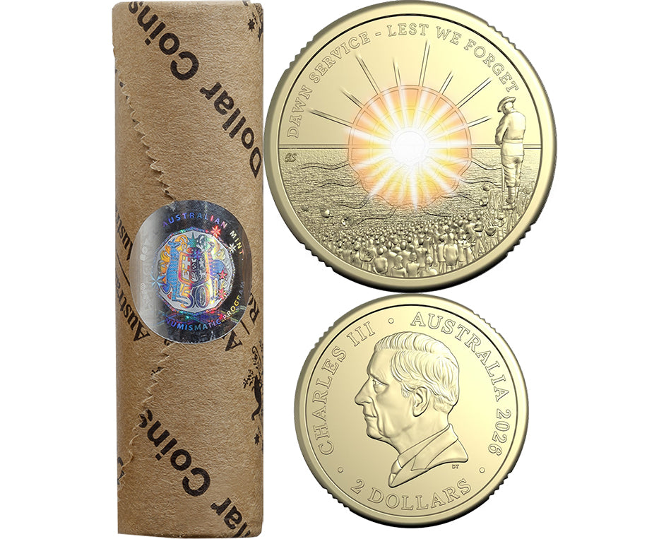 2026 $2 Dawn Service Colour Circ RAM Mint Roll