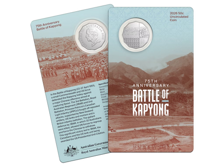 2026 50c Battle of Kapyong 75th Anniversary Uncirc Coin Card