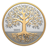 2025 1/2oz Tree of Life Gold Plated Fine Silver Coin