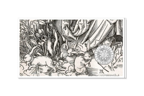 2026 5€ Austria Dürer’s Three Bunnies Ag Uncirculated Coin Card