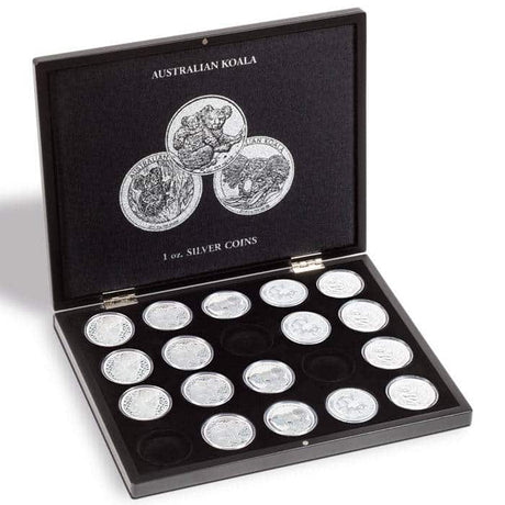 Presentation case for 20 silver Koala coins in capsules, black