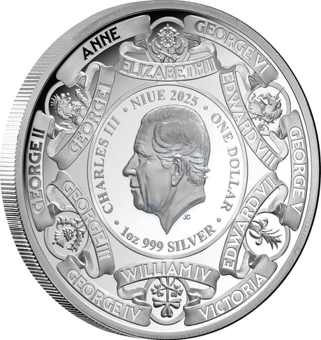 Monarchs Of Britain 2025 1oz Gold Plated Silver Proof Coin