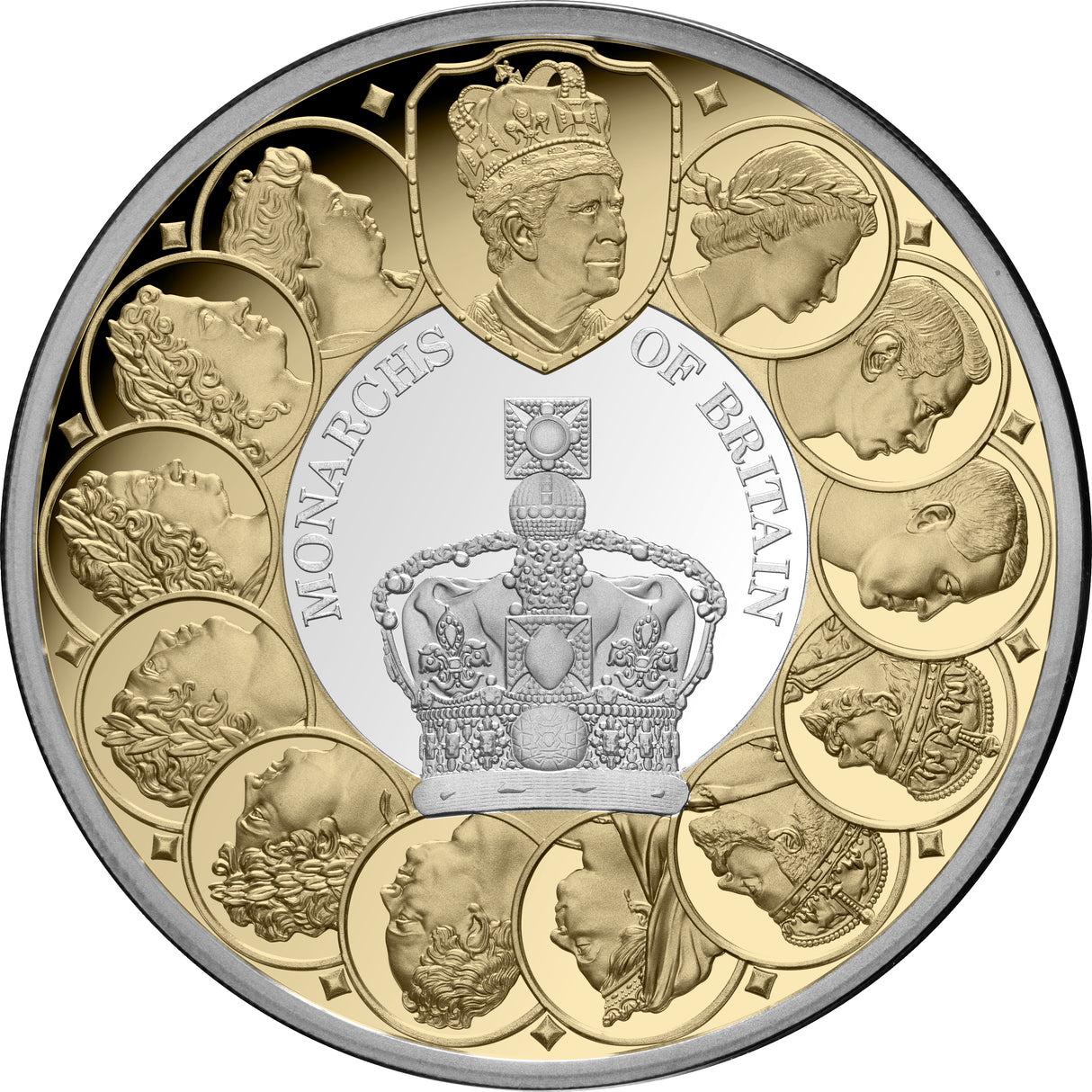Monarchs Of Britain 2025 1oz Gold Plated Silver Proof Coin