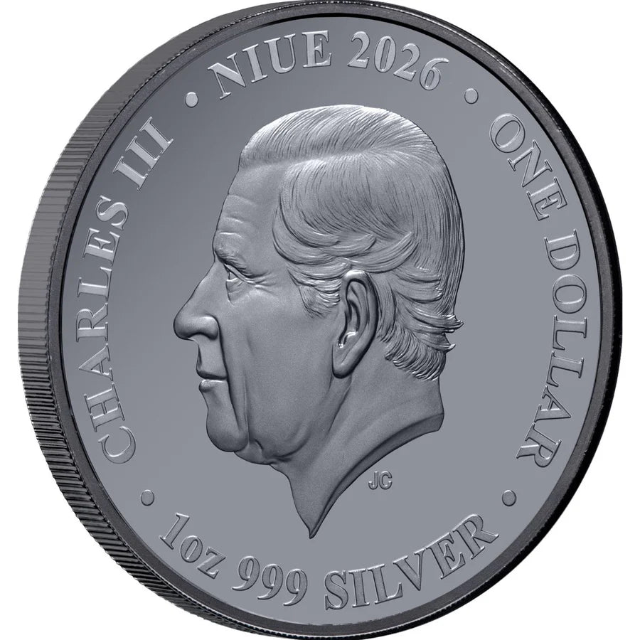 2026 1oz Tasmanian Tiger Gold-plated Silver Black Proof Coin