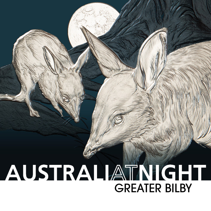 2026 1oz Australia at Night Greater Bilby Black Silver Proof Coin