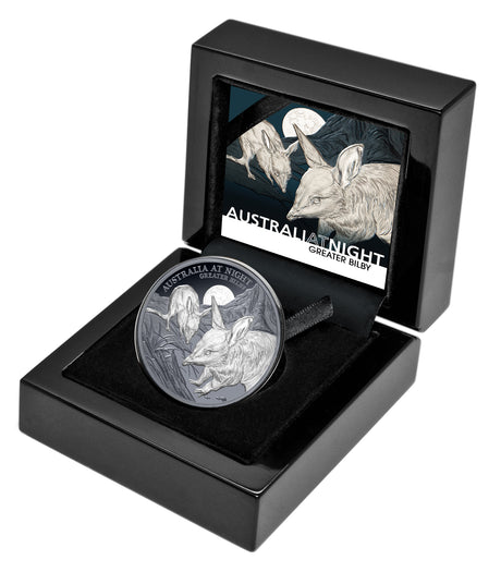 2026 1oz Australia at Night Greater Bilby Black Silver Proof Coin
