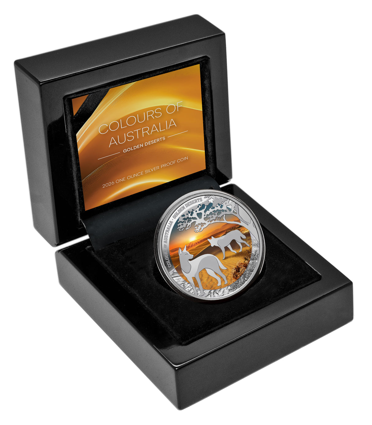2026 1oz Colours of Australia Golden Deserts Coloured Silver Proof Coin