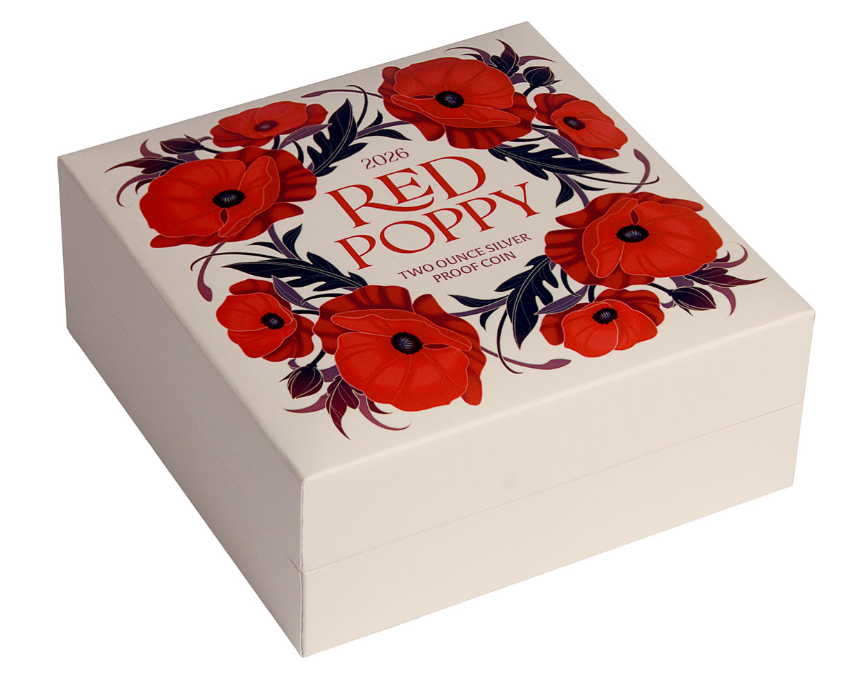 2026 2oz Red Poppy Window Coloured Silver Proof Coin