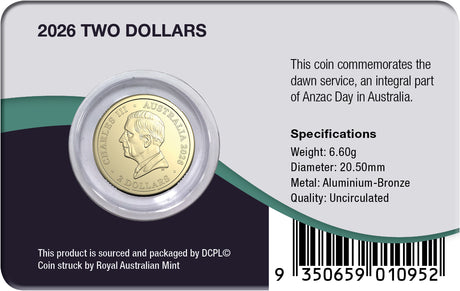 2026 $2 Dawn Service Colour Coin Pack