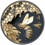2025 $1 1oz Honey Bee Gilded Black Silver Proof Coin