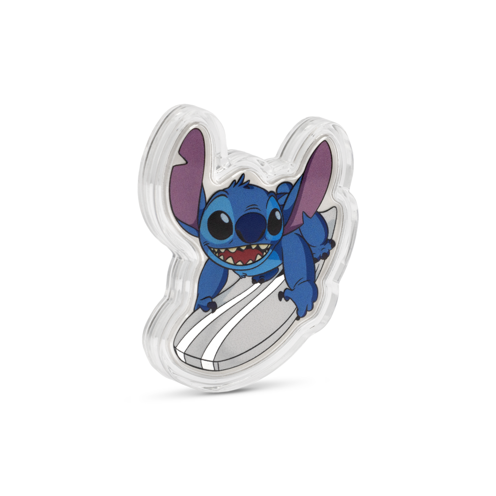 Disney Stitch - Surf's Up 2025 1oz Silver Coloured Coin