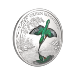 2026 1oz Green Kingfisher Coloured Silver Proof