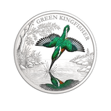 2026 1oz Green Kingfisher Coloured Silver Proof