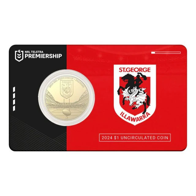 2024 $1 NRL St George Illawarra Dragons Team Uncirculated Coin Card