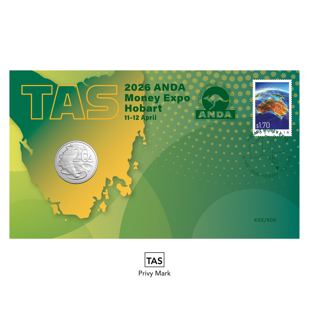2026 20c ANDA Hobart Money Expo TAS Privy Mark PNC