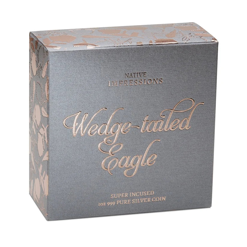 2026 1oz Native Impressions: Wedge-Tailed Eagle Silver Super Incused Rose Gold Coin