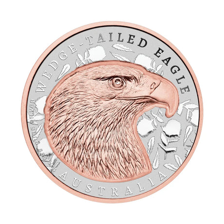 2026 1oz Native Impressions: Wedge-Tailed Eagle Silver Super Incused Rose Gold Coin
