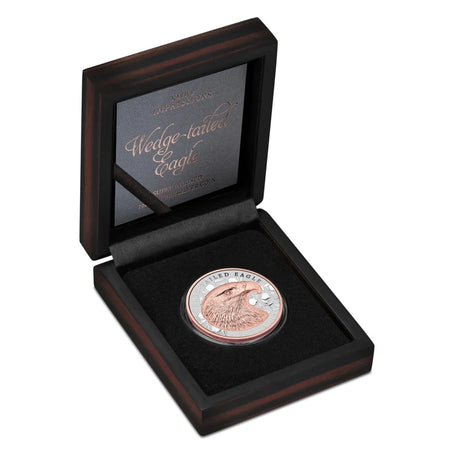 2026 1oz Native Impressions: Wedge-Tailed Eagle Silver Super Incused Rose Gold Coin