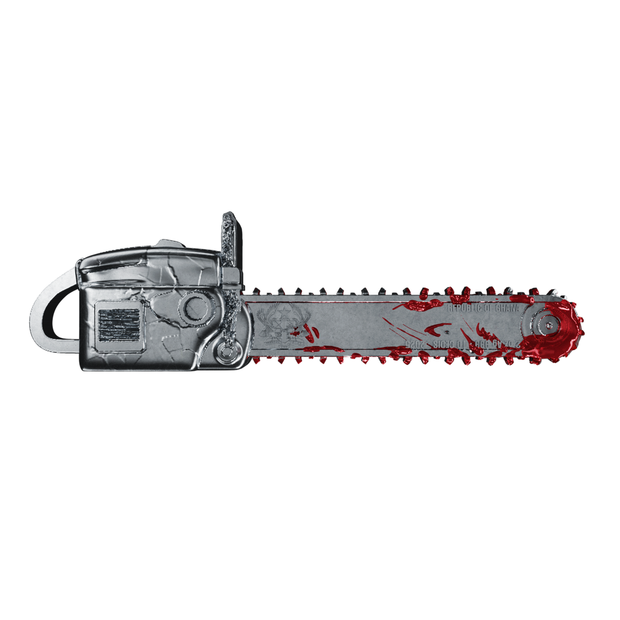 Bloody Chainsaw Shaped 2025 2 oz Silver Coin