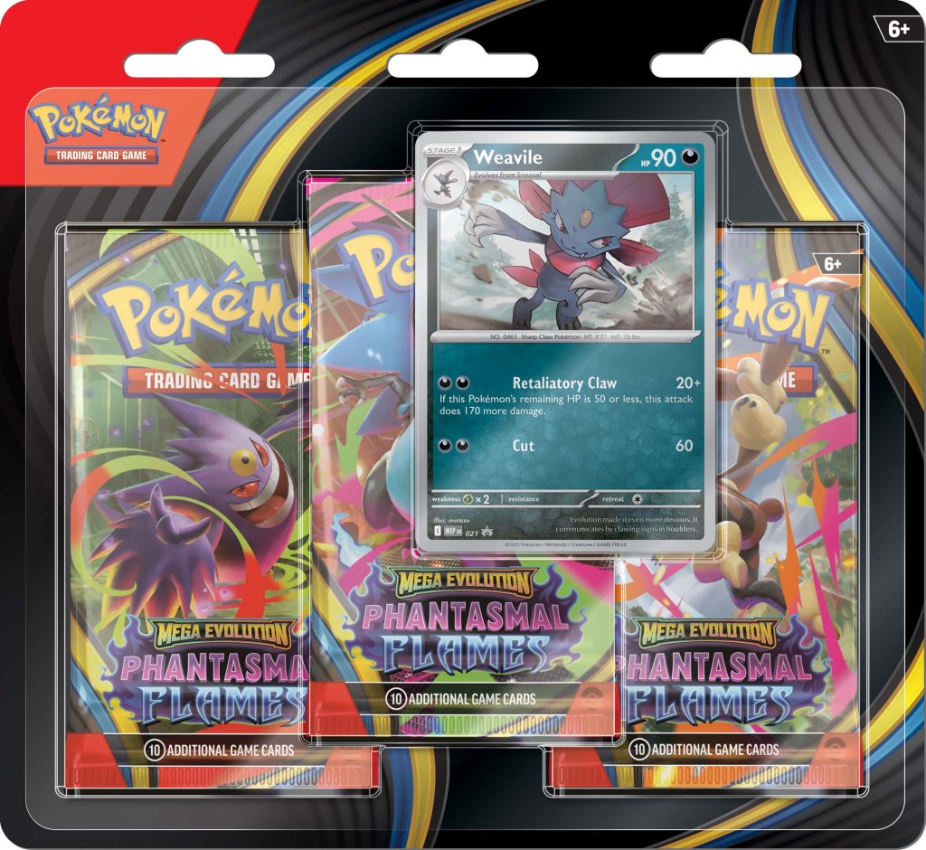 Mega Evolution - Phantasmal Flames Three Booster Blister (Pokemon TCG)
