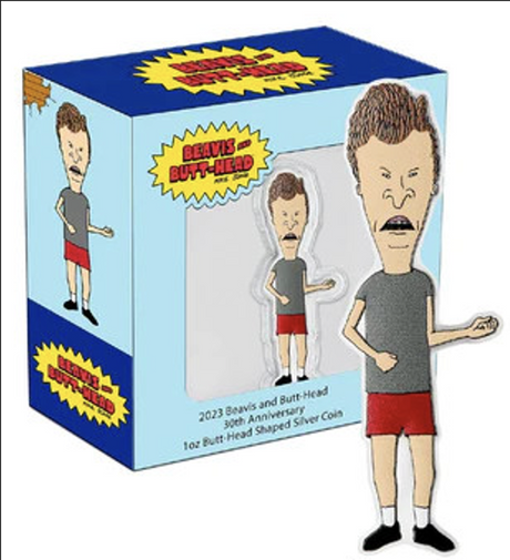 Beavis & Butt-Head 30th Anniversary -  Butt-Head 2023 1oz Shaped Silver Coin