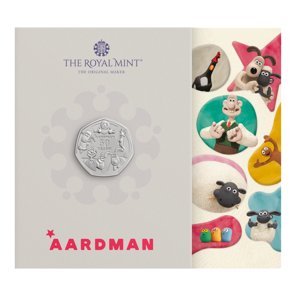 2026 UK 50p 50 Years of Aardman Brilliant Uncirculated Coin