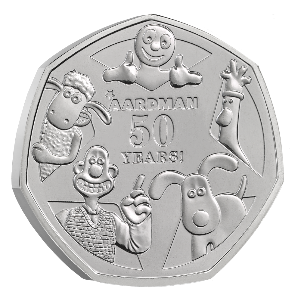 2026 UK 50p 50 Years of Aardman Brilliant Uncirculated Coin