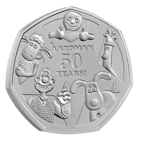 2026 UK 50p 50 Years of Aardman Brilliant Uncirculated Coin