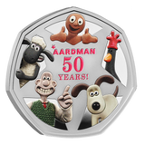 2026 UK 50p 50 Years of Aardman Coloured Silver Proof Coin