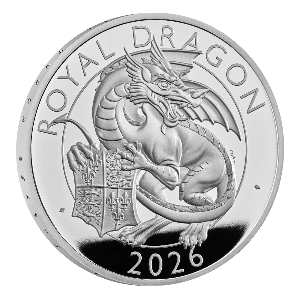 2026 1oz UK The Royal Tudor Beasts The Royal Dragon Silver Proof Coin