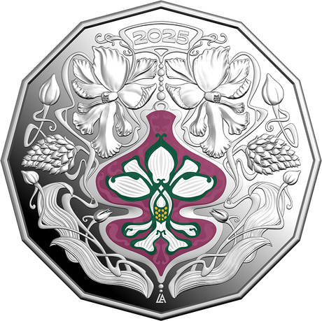 Christmas Festive Florals 2025 50c Coloured Fine Silver Proof Coin