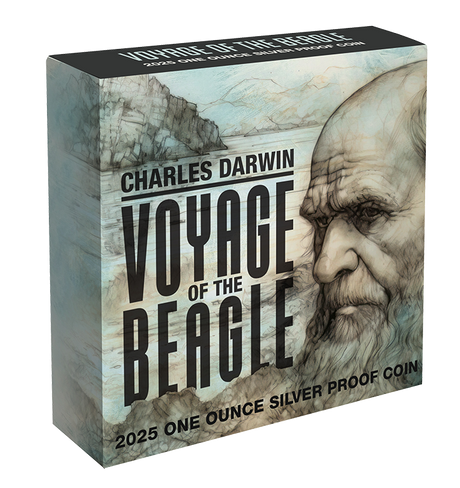 Charles Darwin & The Voyage Of The HMS Beagle 2025 1oz Silver Proof Coin