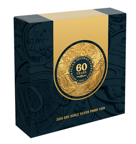 2026 1oz Decimal Currency 60th Anniversary Gold-plated Silver Proof Coin