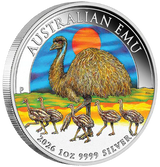2026 1oz Australian Emu Silver Coloured Coin