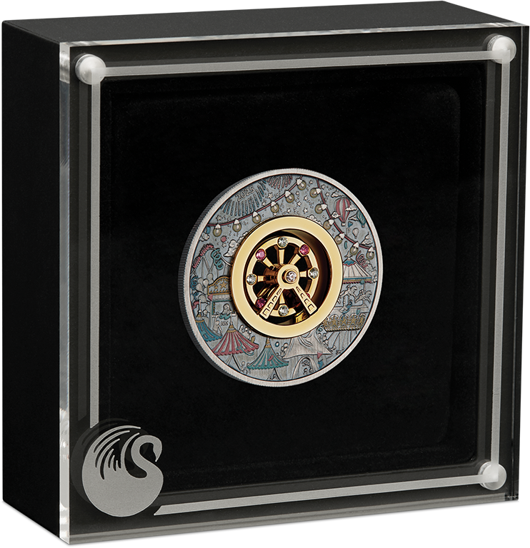 Ferris Wheel 2025 2oz Silver Antiqued Coloured Coin