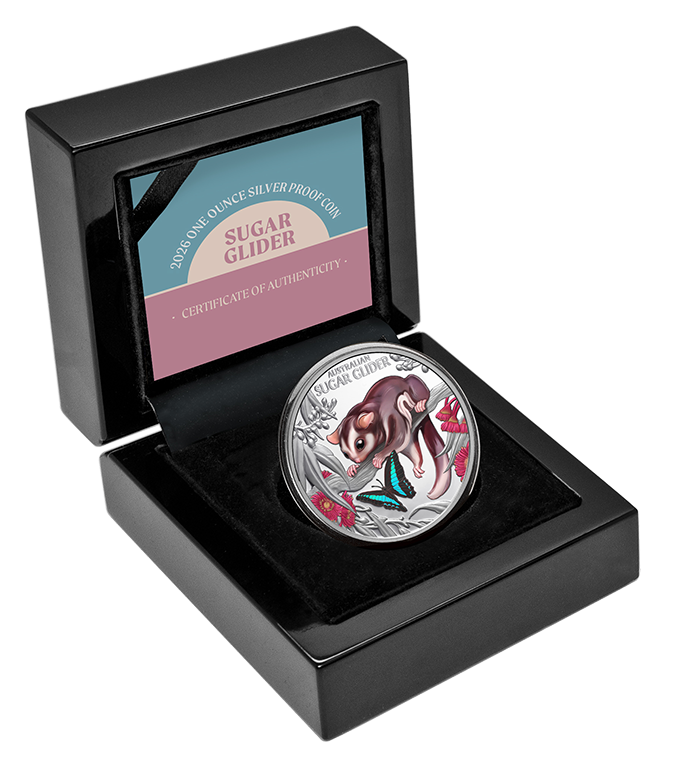 2026 1oz Baby Sugar Glider Coloured Silver Proof Coin