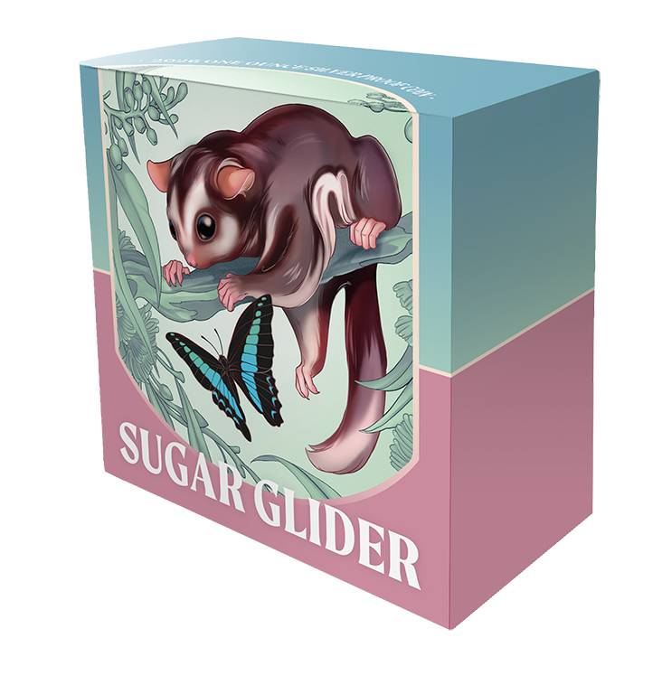 2026 1oz Baby Sugar Glider Coloured Silver Proof Coin