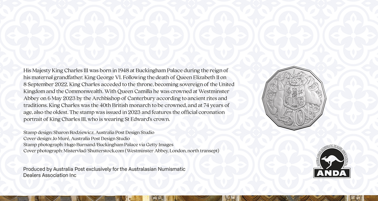His Majesty King Charles III 2025 50c PNC - Hobart ANDA Money Expo 25