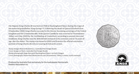 His Majesty King Charles III 2025 50c PNC - Hobart ANDA Money Expo 25