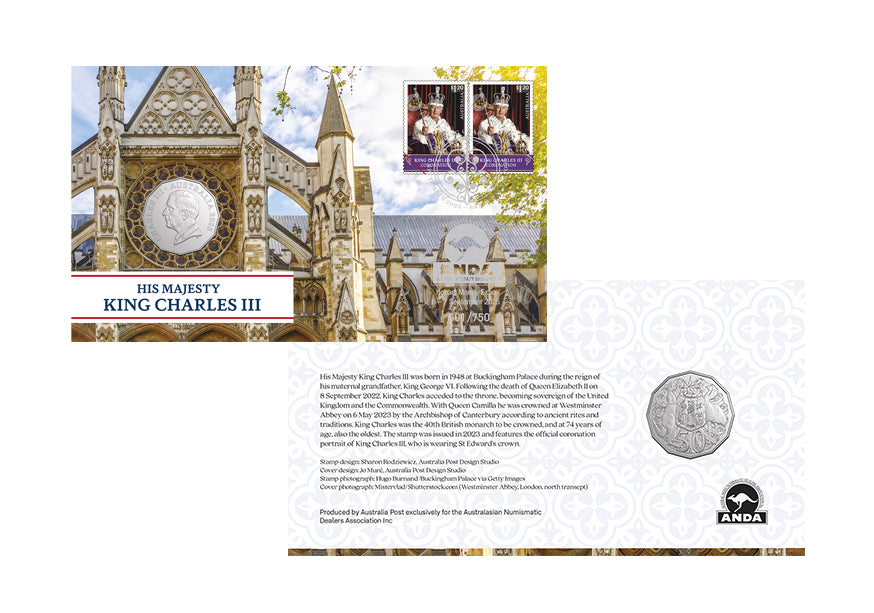 His Majesty King Charles III 2025 50c PNC - Hobart ANDA Money Expo 25