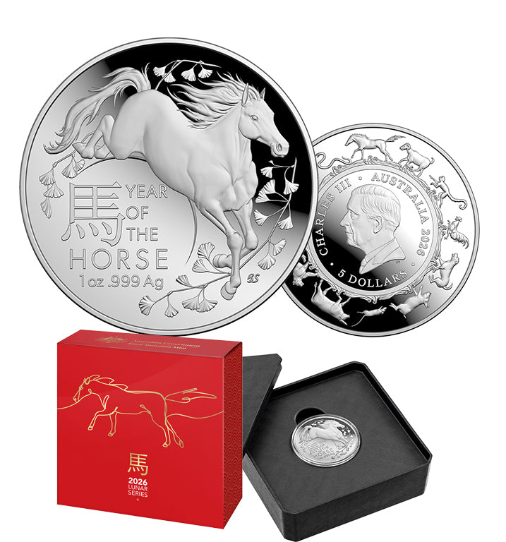 Lunar Series Year of the Horse 2026 $5 1oz Domed Silver Proof Coin