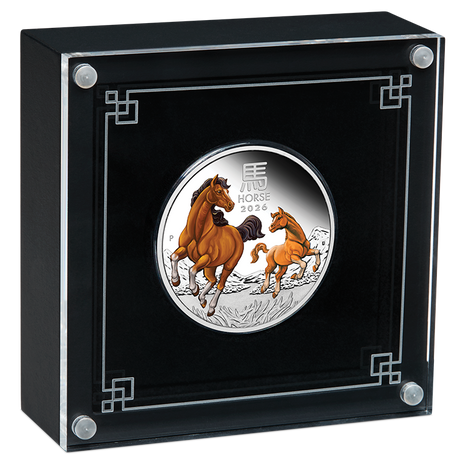Australian Lunar Series III Year Of The Horse 2026 1oz Silver Proof Coloured Coin