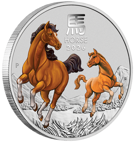 Australian Lunar III 2026 Year of the Horse 1/4oz Silver Coloured Coin in Card - Hobart ANDA Money Expo 25