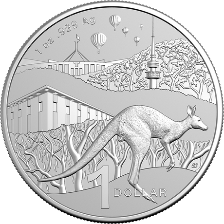 Kangaroo Series Bush Capital 2025 1oz Fine Silver Frosted Unc Coin