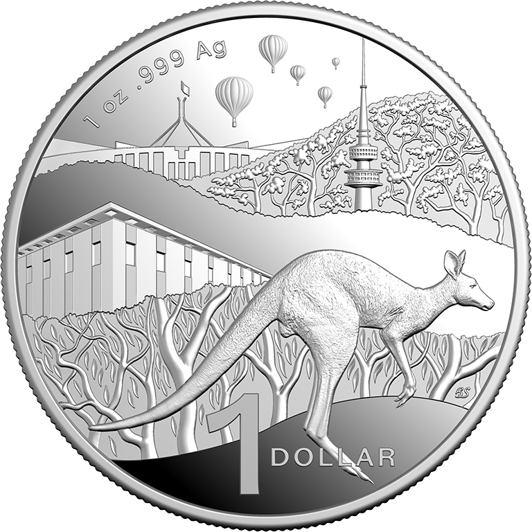 Kangaroo Series Bush Capital 2025 1oz Fine Silver Proof Coin