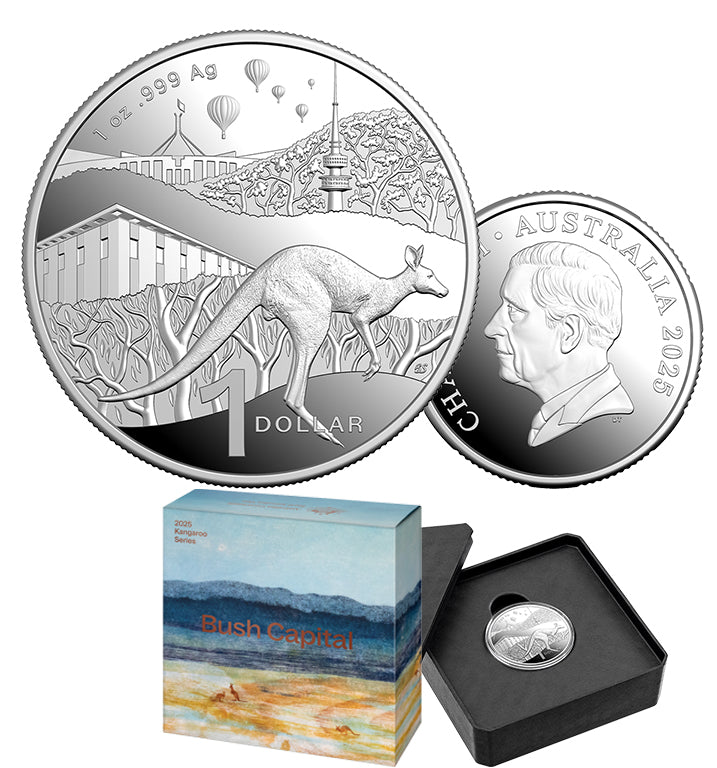 Kangaroo Series Bush Capital 2025 1oz Fine Silver Proof Coin